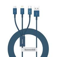 Baseus 3w1 kabel Lightning micro USB C 3,5A 1,5m