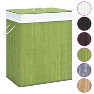 Bambusowy kosz na pranie, zielony, 100 L