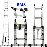 DRABINA TELESKOPOWA ALUMINIOWA SKŁADANA RAMKOWA A DRĄŻEK STABILIZATORA 5,8M