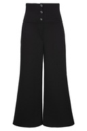 Eleganckie czarne spodnie wizytowe szerokie szwedy 158