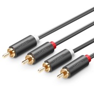 UGREEN PRZEWÓD KABEL AUDIO STEREO WTYK 2X RCA DO 2 X RCA GNIAZDO CINCH 3M