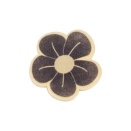 1szt. koralik drewniany kwiatek czarny