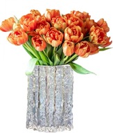 Sklenená váza Priehľadná Vysoká Na Kvety Ozdoba Dekorácie