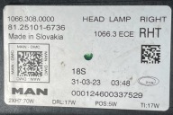 control unit module LED JEZ lights right MAN TGX H7 81.25101-6736