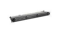 Patch panel kompletny 19 cali 24x RJ45 S/FTP kat. 6 1U z tacką czarny (RAL