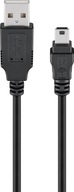 Kabel USB 2.0 mini USB Hi-Speed, Czarny 0.15 m