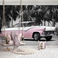 Fototapeta flizelinowa 416x254 Transport - Stary różowy samochód +klej