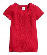 H&M Sukienka w warkoczowy splot Czerwona 92 cm