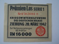 Los loteryjny WHW 1942 Winterhilfswerk