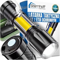 ERŐS TAKTIKAI ZSEBLÁMPA LED ZOOM VÍZÁLLÓ REFLEKTOR COB AKKUMULÁTOR USB