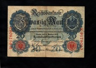 BANKNOT NIEMCY -- 20 marek -- 1914 rok , seria K