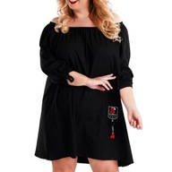 Tunika oversize šaty čierna plus size
