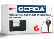 .6 Kľúče. Visiaci zámok GERDA KZT80 KZZT T80 tŕň proti vlámaniu+ 6 kľúčov