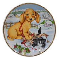 Talerz dekoracyjny Pies i kot AVON