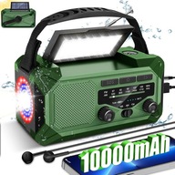 10000mAh Radio Awaryjne Solarne Pogodowe AM FM SOS z ładowarką USB i Kompas