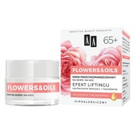 AA Flowers&Oils 65+ Liftingový efekt denný krém proti vráskam a vráskam