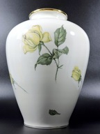 Váza porcelán ecru žltá ruža KPM Krister 1950