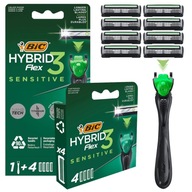 BIC HYBRID 3 FLEX SENSITIVE MASZYNKA + 8 WKŁADÓW OSTRZA NOŻYKI ZESTAW