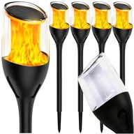 4x Lampa Solarna LED LATARNIA POCHODNIA WBIJANA Płomień 65cm Mocna PREMIUM