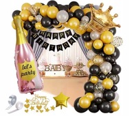 LÉGGÖMB DEKORÁCIÓ SZÜLETÉSNAPRA UNIVERZÁLIS GIRLAND Lufik TOPPER TORTA