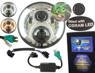 lampa LED chipy OSRAM 7 cali reflektor DRL chrom