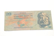 Stary banknot 20 koron Czechosłowacja 1970 antyk