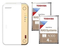 Serwer plków NAS QNAP TS-262-4G + 2x 4TB Toshiba