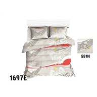 Bavlnená obliečka 160x200 1697E sivá vlastenecký orol biela vlajka 551N