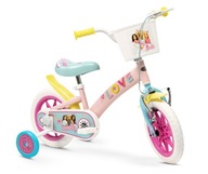 Rower dziecięcy dla dziewczynki 12" Barbie różowy koła boczne i koszyczek