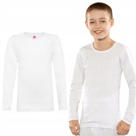 Biele detské tričko s dlhým rukávom PL 146