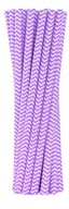 papierové slamky fialové cikcaky 230x8mm 100ks