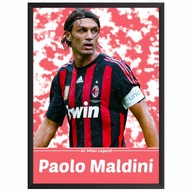 Paolo Maldini AC Milan Plakat Obraz z piłkarzem w ramce Prezent