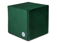 Puf kocka zelená zamatová 40x40 cm štýlová