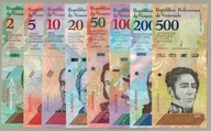 Wenezuela 2-500 Bolivar 8 Banknotow 2018 UNC