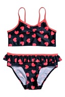 H&M strój kąpielowy bikini 122/128 black serca