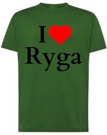 T-Shirt I Love Ryga Łotwa Stolica Państwa Bałkańskie r.S