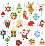 Medál DIY kulcstartó szett gyémánt karácsonyi festéssel 20 db-os