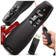 LÉZERMUTATÓ PREZENTÁCIÓKHOZ, 35M HATÓTÁVOLSÁG, USB, LÉZER + 2 ELEM