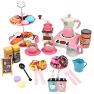 52x Zestaw do ekspresu do kawy Zabawka rozwojowa dla małych dzieci Zabawa w kuchnię, różowa
