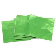100x Kwadratowe opakowania po cukierkach z folii aluminiowej Papier do pakowania cukierków na zielono