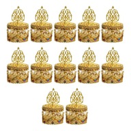 12 sztuk pojemników na cukierki w pudełku na festiwalowy stół weselny w kolorze złotym
