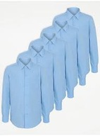 Koszula chłopięca wizytowa niebieska długi rękaw 5 sztuk 135-140cm 9-10 lat