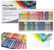 Pastelky olejové pastelky mäkké PENTEL 50 farieb