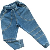 Spodnie JEANSY dla chłopca PRZESZYCIA JOGGERY miękki jeans 116 niebieskie