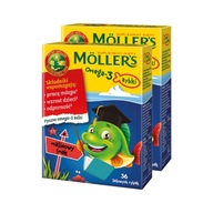 MOLLER'S Omega-3 Malinové rybky 36 kusov