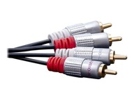 QOLTEC 52337 Kabel 2x RCA meski 2x RCA meski 2m Czarny