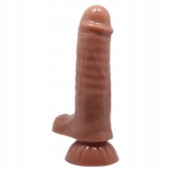 PENIS Z PRZYSSAWKĄ PRĄŻKOWANE DILDO GIĘTKA RUCHOMA SKÓRA ROZMIAR 18,5 CM