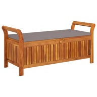 Ogrodowa ławka ze schowkiem i poduszką, 126 cm,
