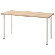 IKEA LAGKAPTEN OLOV Písací stôl dub moridlo biele 140x60cm