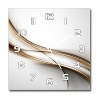 Tiché sklenené hodiny na stenu - Abstarction - Hnedá vlna 30x30